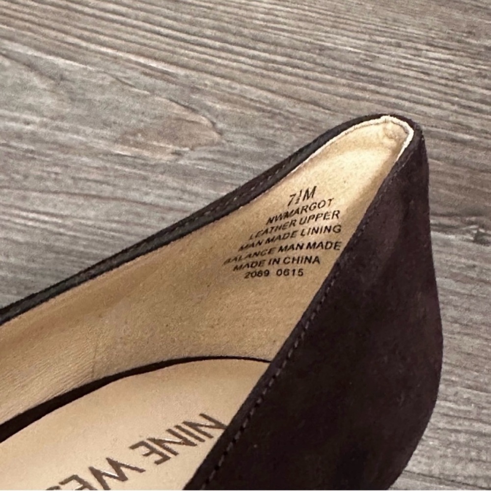 🤎 NWT! Brown Suede NINE WEST Marot Heels - Size 7.5 - Picture 6 of 9